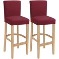 thumbnail image 1 of Stretch Bar Stool Cover Counter Stool Chair Slipcover, Bar High Seat Chair Stool Covers Washable Removable Protector for Short Back Pub Chairs, Kitchen, Dining Room, Cafe, Wine Red,Set of 2, 1 of 7