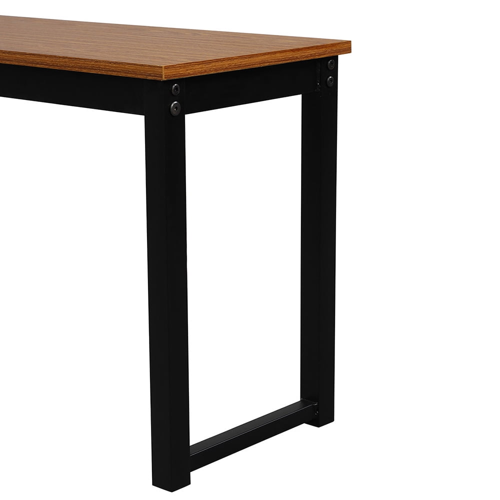 Kepooman 3 Pieces Metal Modern Dining Table Set with 2 Benches, Black