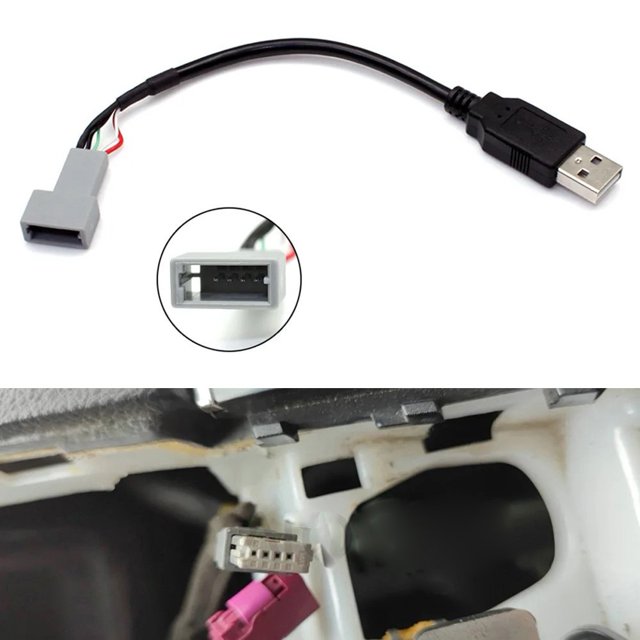 SPRING For 307 For C5 Etc USB Conector Female To Male For Android Multimedia 4 Pin Direct Installation Car Accessories USB