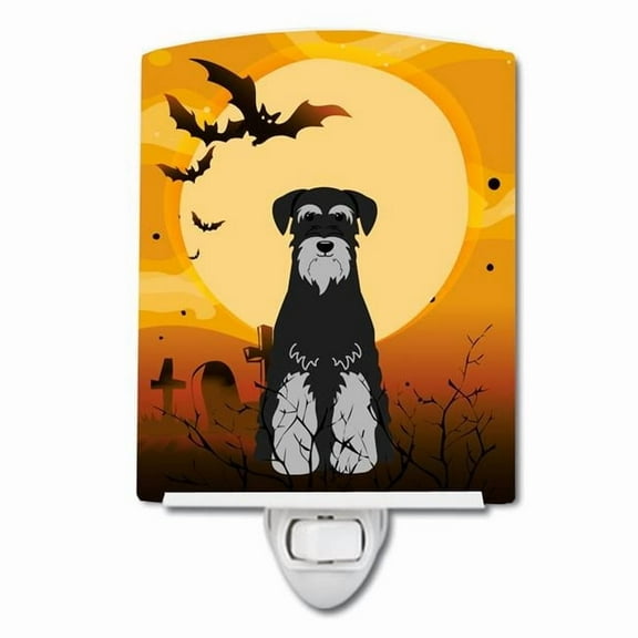 Caroline's Treasures BB4300CNL Halloween Standard Schnauzer Black Grey Ceramic Night Light, 6x4x3", multicolor