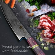 MYVIT Damascus Chef Knife 8-inch Japanese Kitchen Knife 67-Layer VG10 Kiritsuke Santoku Knife with Octagonal Wood Handle and Giftcase