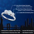 thumbnail image 2 of Gem Stone King 925 Sterling Silver Sky Blue Aquamarine and White Moissanite Engagement Ring for Women | 1.75 Cttw | Round 6MM | Gemstone March Birthstone | Size 9, 2 of 7