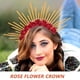 thumbnail image 4 of Corona de flores de rosa, diadema de diosa, diadema para mujer, tocado nupcial para boda, 4 of 7