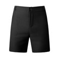 thumbnail image 5 of Men's 7 Inch Inseam Shorts, Lightweight Quick-Dry Flat Front Casual Shorts with Pockets, Pure Color Golf Business Outdoor Loose Fit Summer Shorts for Men Black L, 5 of 10