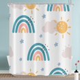 thumbnail image 2 of Rainbow Shower Curtain, Lovely Kids Rainbows Pattern Colorful Cute Cloud Sun Stars Cartoon Bath Curtains Waterproof Fabric with Hooks for Home Decor, 72Wx72H, 2 of 6