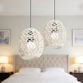 thumbnail image 5 of Hand-Woven Vintage Pendant Lamp Shades, Wicker Ceiling Light Fixture Cover, Rustic Boho Decorative Lampshade for Dining Room, Living Room, 12-Inch Diameter, 5 of 6