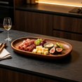 thumbnail image 4 of Natural Wooden Serving Tray, Irregular Wood Food Platter, Solid Wood Snack Serving Plate, Handmade Wooden Dessert Tray, Multi-purpose Wooden Display Board, Tea Coffee Serving Dish for Home Use, 4 of 5
