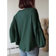thumbnail image 3 of Sudadera de mujer de manga larga, tops oversize, jersey holgado con cuello en V, 3 of 4