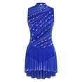 thumbnail image 4 of inlzdz Women Flowy Tulle Skirted Leotard Contemporary Lyrical Dance Dress Ballet Dancewear Royal Blue S, 4 of 6