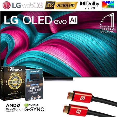 LG 83 Inch C5 Series OLED evo 4K UHD Smart webOS TV (2025) OLED83C5PUA Bundle with 4 YR CPS Enhanced Protection Pack, 2x 6FT HDMI Cable and Deco Gear Home Theater Beginner's Guide