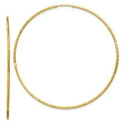 Primal Gold 14 Karat Yellow Gold 1.25mm Diamond-cut Endless Hoop Earrings