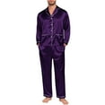 thumbnail image 5 of Matching Christmas Pajamas for Family Satin Pajamas Long Sleeve Button down Festival Party Sleepwear Family Matching Outfits Christmas Pjs Men, 5 of 6
