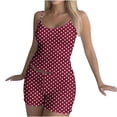 thumbnail image 7 of PRINxy Women's Summer Boho Printed 2 Piece Pajama Set Sleeveless Cami Top & Elastic Shorts Soft Lightweight Casual Lounge Sleepwear for Women Daily Wine M, 7 of 7