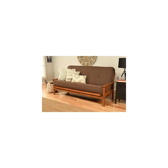 Futon Frame Adjustable Sofa Bed - Wooden Construction Living Room Design