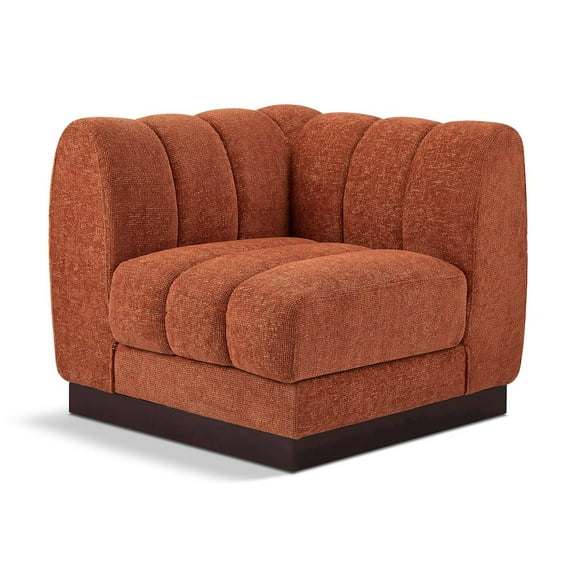 Meridian Furniture Quinn Cognac Chenille Fabric Corner Chair