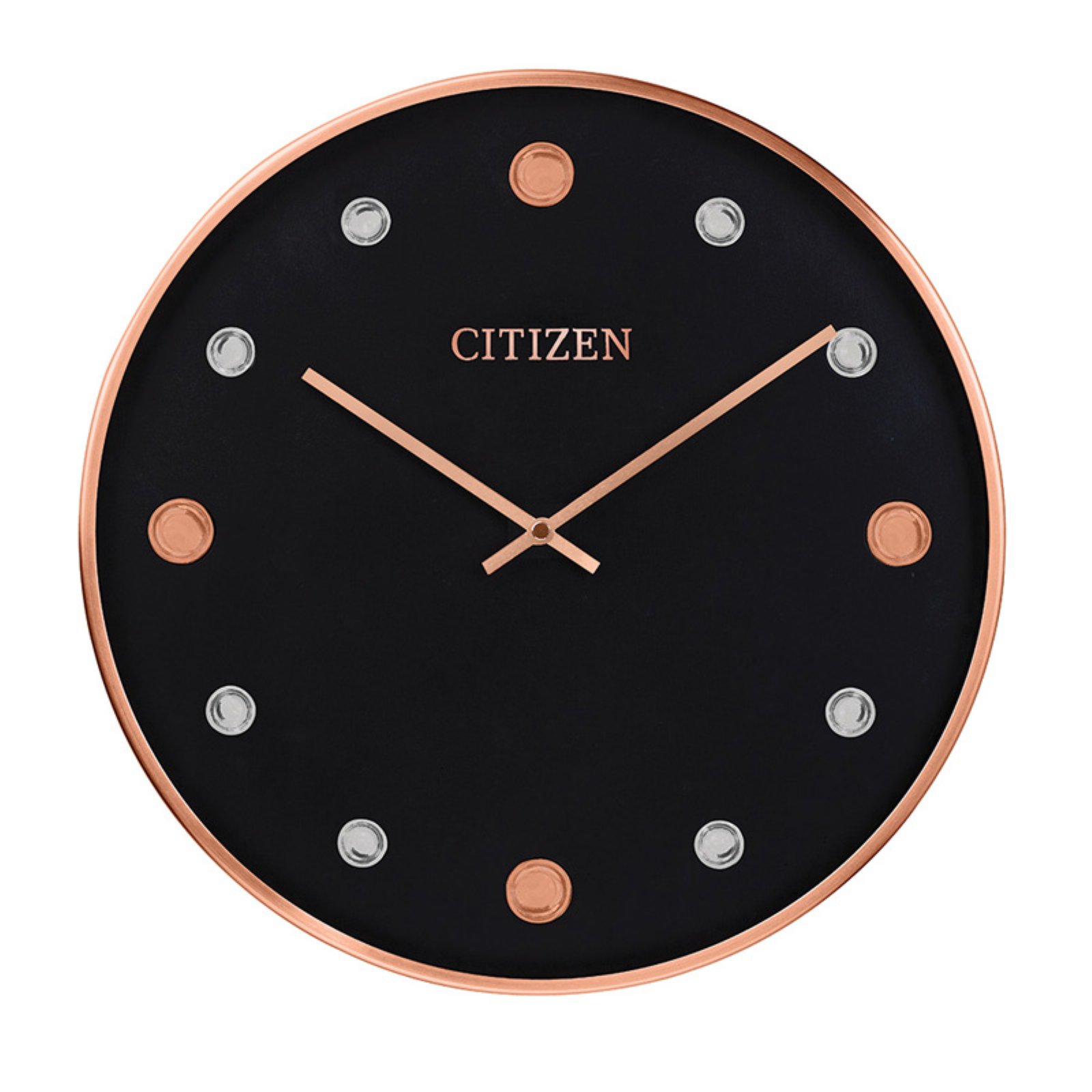 citizen gallery circular wall clock in rose gold cc2028