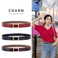 thumbnail image 5 of Women Belt Luxury Designer Needle Hole Adjustable Belt Buckle Fashion Leather Jeans Waistband Girl High Quality Female Belts New (black,95cm), 5 of 7