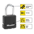 thumbnail image 2 of Candado con llave negra para exteriores Padlock Master Lock M115XQLF, paquete de 4, 2 of 6