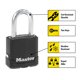 thumbnail image 2 of Candado con llave negra para exteriores Padlock Master Lock M115XQLF, paquete de 4, 2 of 6