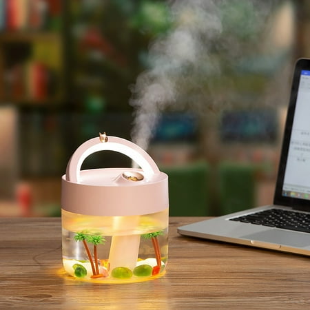 

Christmas Clearance Portable 1L Large Capacity Desktop Humidifier USB Charging Night Light