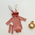 thumbnail image 2 of Winter Savings Clearance! Yievot 3Pcs Baby Bunny Easter Cotton Rompers Clothes Solid Long Sleeve Toddler Jumpsuit + Hat +Socks Cute Sets Outfit 0-9 Months, 2 of 3