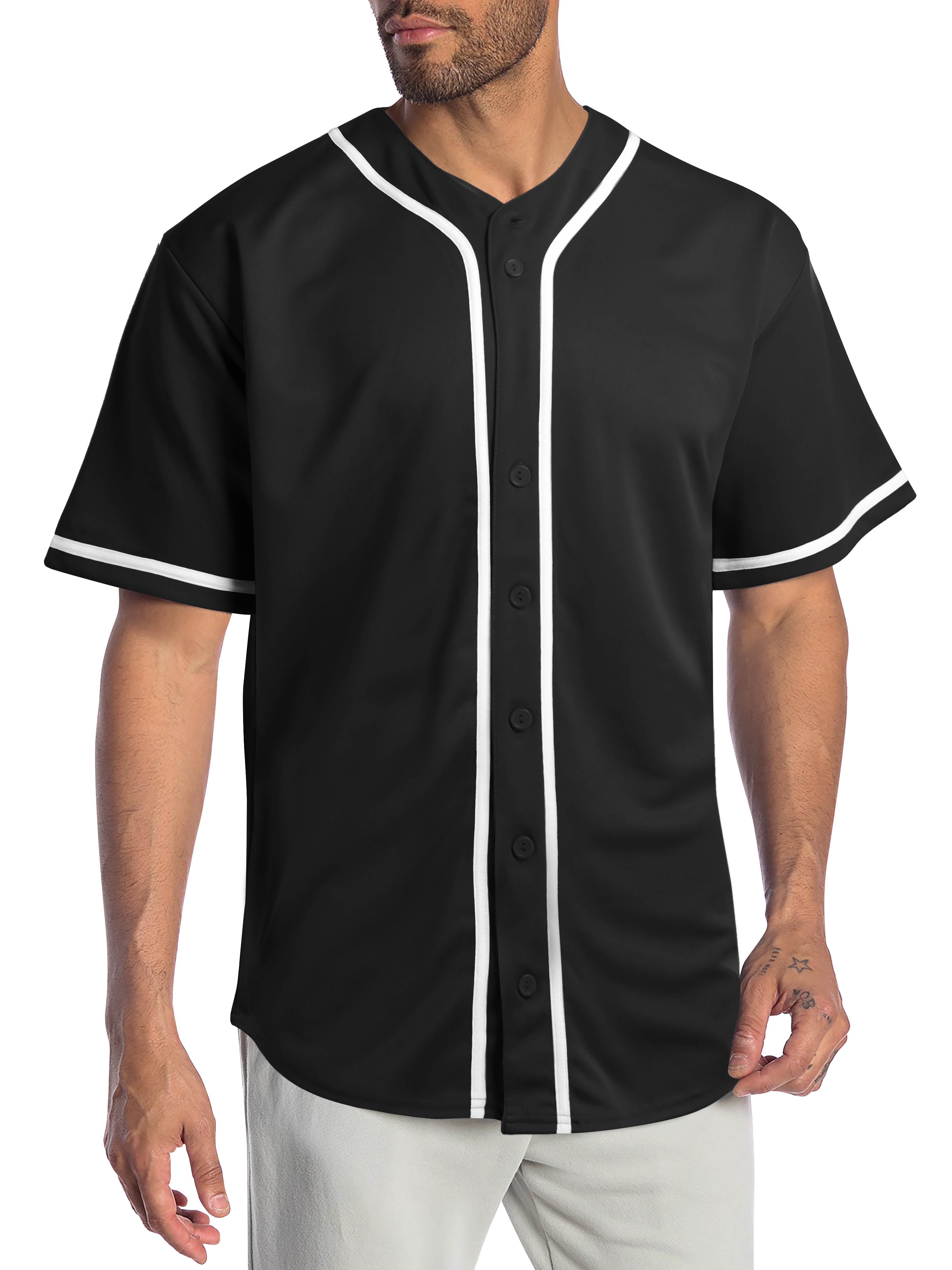 Ma Croix Mens Team Sports Printable Blank Jersey Baseball Collar Button Up T Shirts, Men's, Size: 3XL, Blue