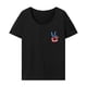 thumbnail image 1 of Camiseta para mujer Ropa de verano Camisa con cuello redondo para ir de compras Caminar Uso diario Negro, 1 of 7