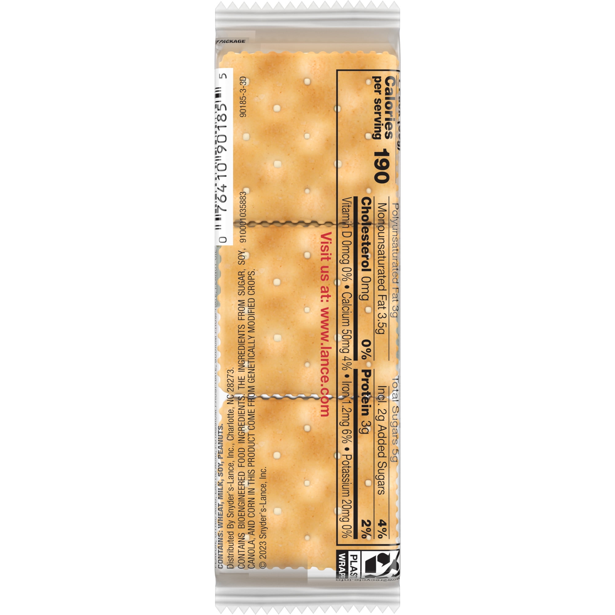 Lance Sandwich Crackers, Captain's Wafers Cream Cheese and Chives, Individual Snack Pack, 6 Sandwiches