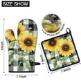 thumbnail image 6 of Sunflowers with Bee on Buffalo Background Kitchen Oven Mitt and Pot Holder Sets 2 Pcs for Baking, Cooking and Grilling, Heat Resistant Up To 392 °F, 6 of 7