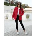 thumbnail image 3 of GHSDFBB Women's Oversized Mid Long Denim Jacket Jean Biker Coat, 3 of 6