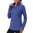 thumbnail image 3 of Rosvigor Sweatshirts for Women Quarter Zip Pullover Casual Long Sleeve Shirts Loose Fall Pullover Sweatshirts with Thumb Holes, 3 of 9