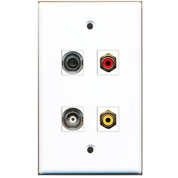RiteAV - 1 Port RCA Red 1 Port RCA Yellow 1 Port 3.5mm 1 Port BNC Wall Plate