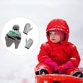 thumbnail image 3 of Minnieouse Gorro Conjunto de guantes Diseño de orejeras Gorros de punto para niños con patrones de dinosaurios Dibujos animados Accesorios de invierno Sombreros verde azulado gris L 4-5 ans Minnieouse AP009413-24B, 3 of 6