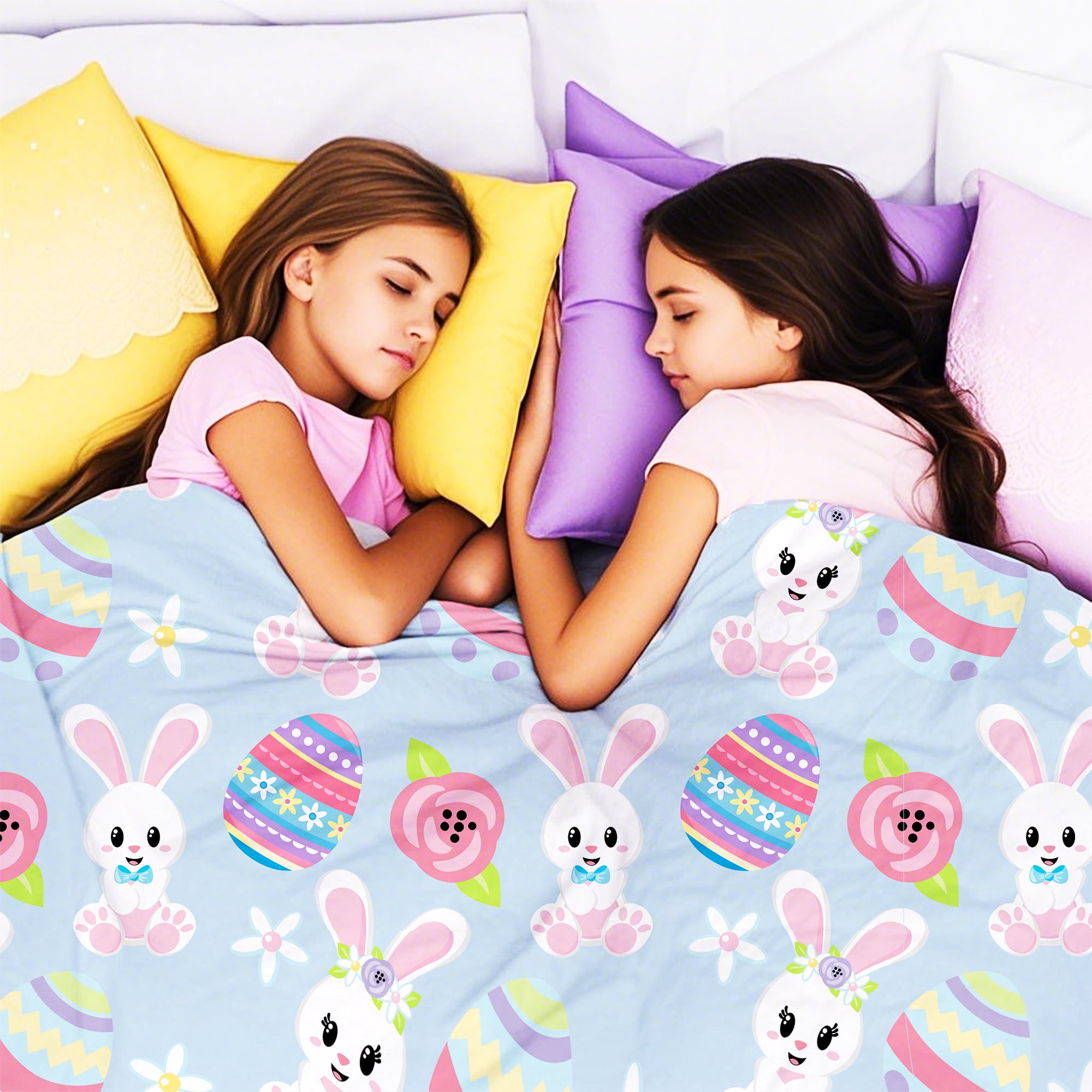 Easter Throw Blanket, Warm Fleece Flannel Bed Blanket, Lightweight Easter Blanket for Sofa Bed Couch 50"x60"