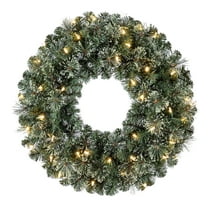 Clear LED Prelit Liberty Artificial Christmas Wreath, 24 in, by Holiday Time