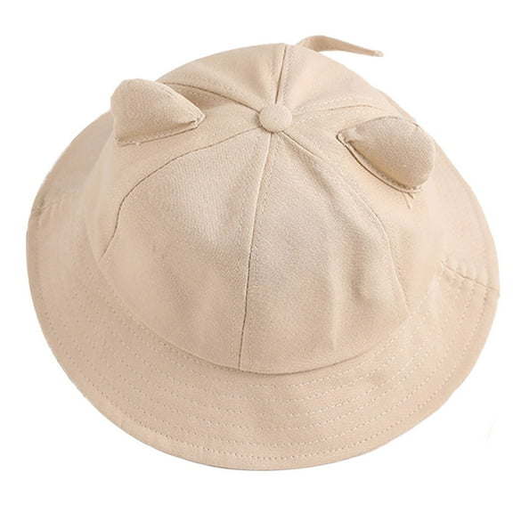 56-58cm head circumference cute cat ears and tail fisherman hat female summer basin hat sunshade sunscreen hatBeige
