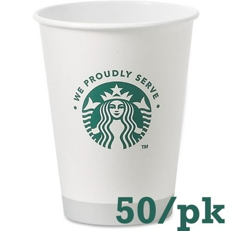 Starbucks White Disposable Hot Paper Cup, 12 Ounce, 50 (Best Food For Entertaining)