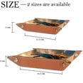 thumbnail image 4 of Women Girls Leather Square Dish Trinket Plate Jewelry Tray for Mothers Day Birthday Gift, Sea Dolphin with Sunflowers, 4 of 6
