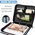 thumbnail image 5 of Pink-ballet Class Printed Zipper Binder with Handle&Shoulder Strap 2 inch 3 Ring 500+300 Sheet Capacity File Folder Organizer, 5 of 8