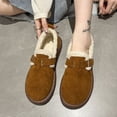 thumbnail image 3 of Zapatos de mujer de piel y cuero, todo en uno, cálidos, con suela gruesa y acolchado de algodón, forrados con vellón, engrosados, sin cordones, estilo retro, Boken, 3 of 6