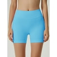 thumbnail image 4 of Chiclily Womens Workout Impact Shorts Scrunch Butt Lifting Gym Seamless Booty Biker Shorts, Light Blue L, 4 of 6