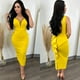 thumbnail image 2 of Vestidos sexis ajustados midi con escote en V pronunciado, espalda descubierta, lazo y volantes para mujer, vestidos elegantes para fiestas nocturnas, vestidos de fiesta de celebridades para discoteca, 2 of 5