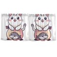 thumbnail image 7 of Yayeee Kitchen Curtains Tier Set of 2 Light Filtering 57"x24" Over Sink Window Panels, White Cute Cat, 7 of 7