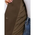 thumbnail image 5 of DARING DIVA Women's Notched Lapel Long Sleeve Work Blazer with Pocket XS Brown, 5 of 6