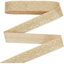 10 Yards Gold Jacquard Ribbon 1 Inch Flower Fabric Trim Vintage Woven Ribbon Boho Sewing Trim