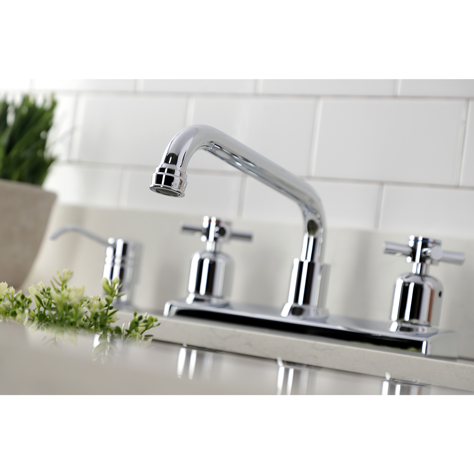 Kingston FB2131DX Concord Two-Handle 2-Hole 8" Centerset Kitchen Faucet in Polished Chrome