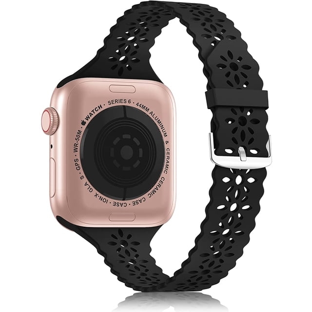 Correa de silicona de encaje Compatible con Apple Watch Correa de 38 mm Señoras Slim Fit Estrecho MFZFUKR CZDZ-HY156-1