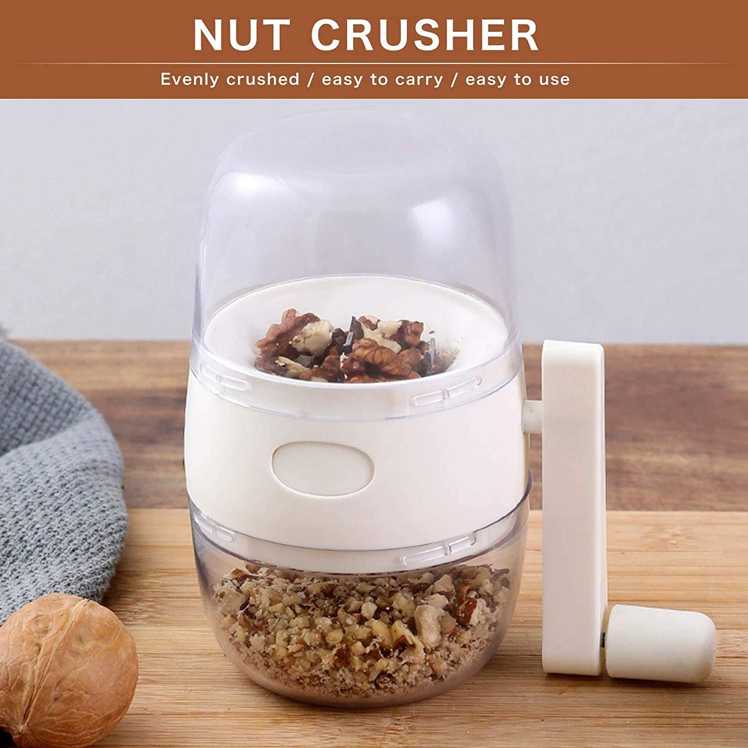 Nut Chopper Grinder Garlic Chopper Food Processor Hand Crank for Nuts  Walnut Pecans, Kitchen Multi-Chopper Shredder for Making Toppings 