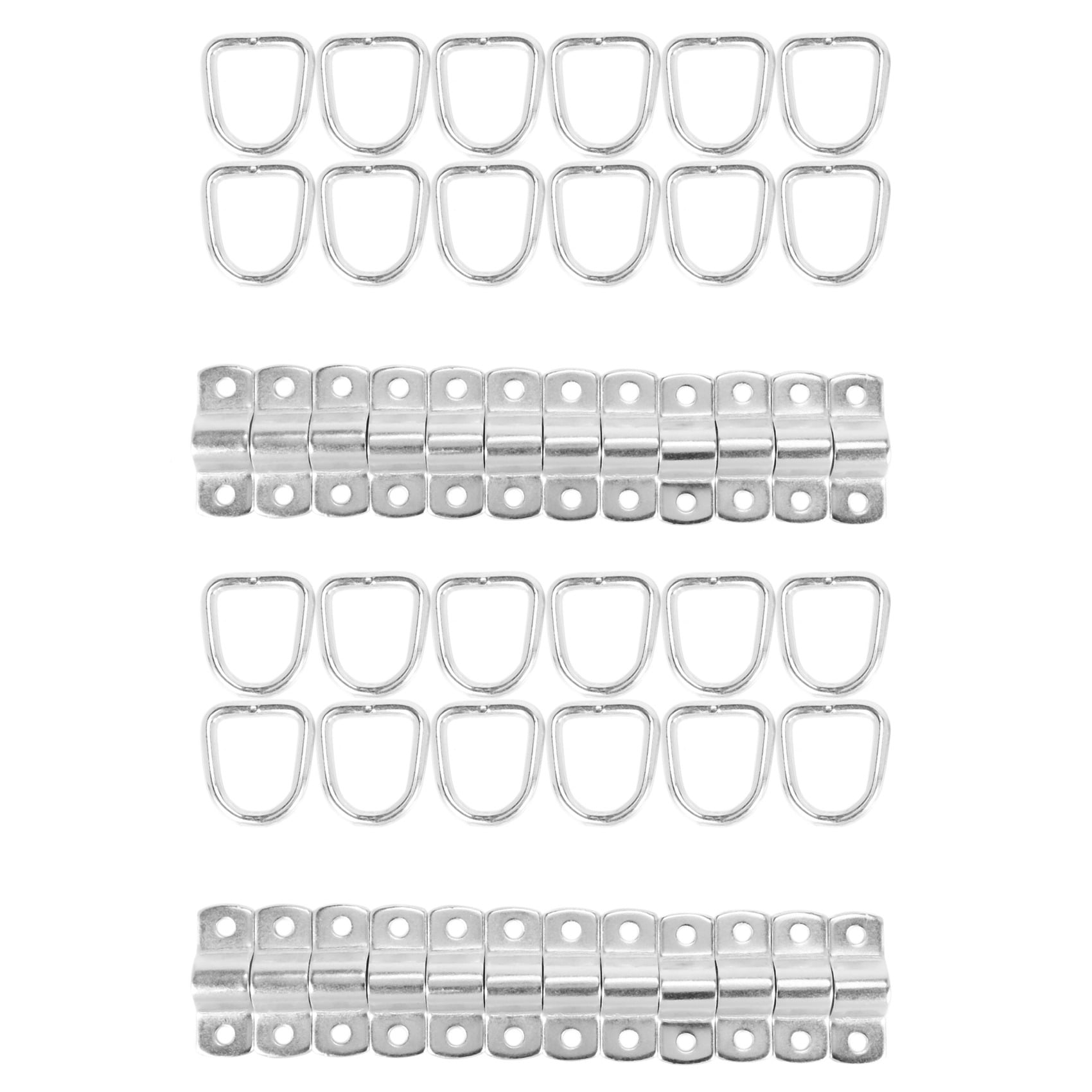 24 Pack DRing Tie Downs, 1/4 Inch DRings Anchor Lashing Ring for Loads on Trailers Trucks Rv