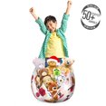 thumbnail image 3 of Floral Storage Toy Bag Chair, Graphical Striped Lavatera Flowers on Plain Background, Stuffed Animal Organizer Washable Bag, Large Size, Dark Pink Orange, by Ambesonne, 3 of 3
